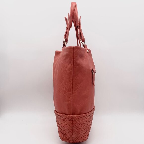 Elliot Lucca Red Pebbled Leather Cartagena Tote Bag - Picture 4 of 11